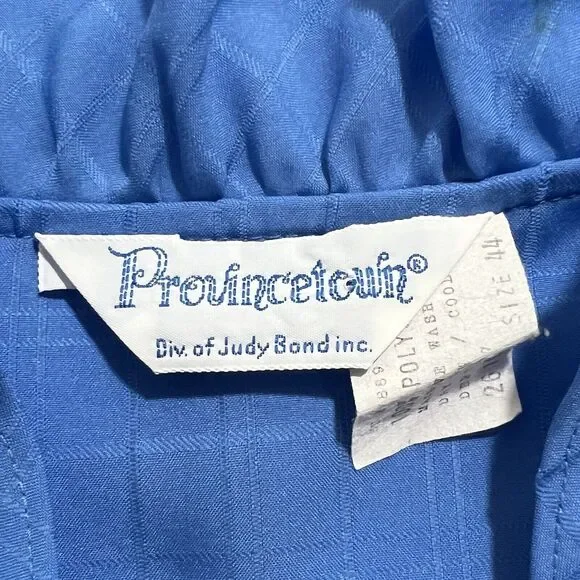 Vintage 80s Provincetown Judy Bond Women's 44 Short Sleeve Button Down Blouse - Picture 3 of 13